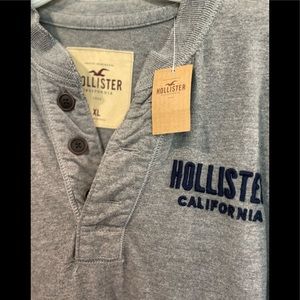 Mens Hollister button gray shirt XL
